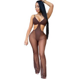 SC Sexy Mesh See Through Hollow Strap Jumpsuit MIL-L242