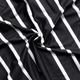 SC Plus Size Striped Print Irregular Loose Dress BMF-065