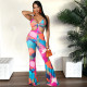 SC Sexy Printed Hollow Out Flared Jumpsuit YNSF-16802