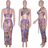 SC Sexy Printed Hater Long Skirt 2 Piece Sets SH-390152