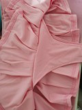 SC Solid Color Sexy Vest Pleated Skirt Two Piece Sets LUO-3168