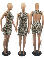 SC Sexy Leopard Backless Sleeveless Mini Dress FOSF-8088