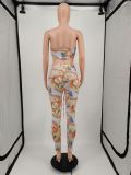 SC Sexy Printed Lace-Up Tube Top And Pants 2 Piece Sets XMF-065