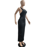 SC Sexy Solid Sleeveless Backless Split Maxi Dress JPF-1046
