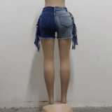 SC Denim Ripped Hole Tassel Jeans Shorts HSF-2481