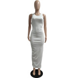 SC Sexy Solid Sleeveless Backless Split Maxi Dress JPF-1046