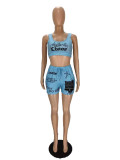 SC Casual Sports Printed Tank Top+Shorts 2 Piece Suits NM-8370