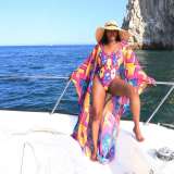 SC Sexy Printed One-Piece Swimsuit+Long Cloak 2 Piece Sets OLYF-6066