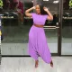 SC Solid Crop Top And Loose Harem Pants 2 Piece Sets SFY-2112