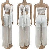 SC Sexy Solid Strapless Wide Leg Pants 2 Piece Sets FNN-8618