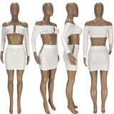 SC Sexy Long Sleeve Off Shoulder Mini Skirt 2 Piece Sets LDS-3282