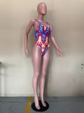 SC Sexy Printed One-Piece Swimsuit+Long Cloak 2 Piece Sets OLYF-6066