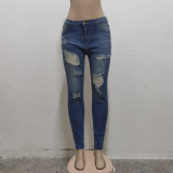 SC Fashion All-match High Waisted Ripped Skinny Jeans HSF-2442
