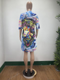 SC Casual Printed Half Sleeve Dress DAI-8355