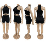 SC Sexy Solid Tank Top And Shorts 2 Piece Sets ZNF-9086