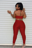 SC Sexy Solid Tube Top+Halter Jumpsuit 2 Piece Sets WSM-5256