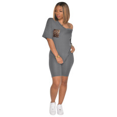 SC Casual V Neck T Shirt And Shorts 2 Piece Sets TE-3978