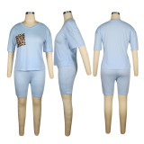 SC Casual V Neck T Shirt And Shorts 2 Piece Sets TE-3978