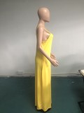 SC Plus Size Solid Sleeveless Spaghetti Strap Maxi Dress WAF-77208