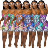 SC Sexy Printed Tube Top And Shorts Two Piece Sets CYAO-00018
