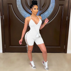 SC Sexy Lace-Up Backless Cross Strap Romper GLF-10003