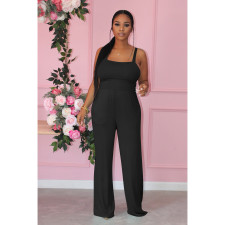 SC Solid Sleeveless Strap One-Piece Jumpsuit PIN-8600