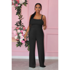 SC Solid Sleeveless Strap One-Piece Jumpsuit PIN-8600