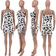 SC Fashion Print Spaghetti Straps Mini Dress MXDF-6018