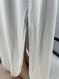 SC Plus Size Solid Casual Loose Split Maxi Dress CYAO-00019