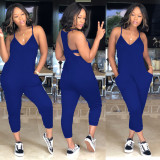 SC Plus Size Solid Sleeveless Casual Jumpsuit MA-Y099