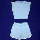 SC Casual Solid Two Piece Shorts Set MEI-9192