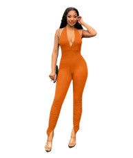 SC Solid Color Sexy Backless Jumpsuit LFDF-8001