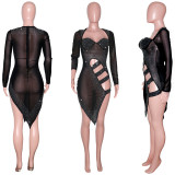 SC Sexy Hot Drilling Mesh Hollow Out Club Dress SH-390167