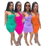 SC Sexy Solid Off Shoulder Irregular Bodycon Dress SFY-2126