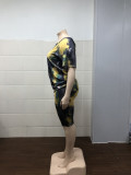 SC Plus Size Tie Dye T Shirt And Shorts 2 Piece Suits BDF-8065