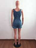 SC Denim Sleeveless Jeans Romper LX-6905