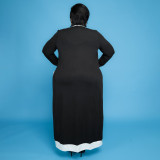 SC Plus Size Sleeveless Midi Dress+Long Cloak 2 Piece Sets ONY-5101