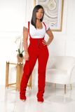 SC Solid Straps Stacked Jumpsuits Without Mask PIN-8528