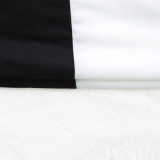 SC Plus Size Contrast Color V Neck Long Sleeve Maxi Dress BMF-076