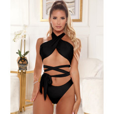 SC Sexy Cross Halter Neck Tie Up Swimsuit Set ASL-6372