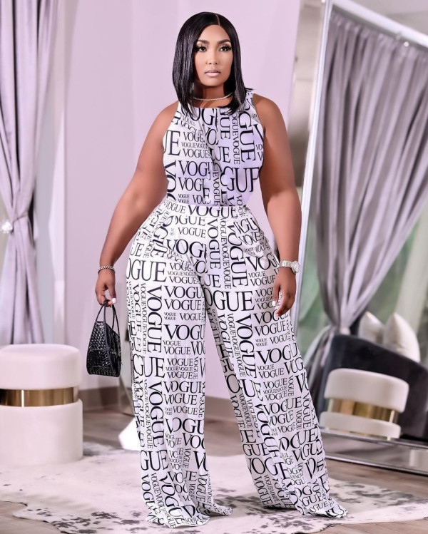 SC Plus Size Casual Printed Pocket Wide Leg Pants BLI-2509