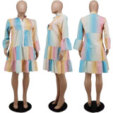 SC Gradient Long Sleeve Loose Dress APLF-5079