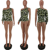 SC Sexy Leopard One Shoulder Top ANNF-6091