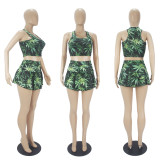 SC Casual Printed Tank Top+Culottes Skirt 2 Piece Sets SHD-9371