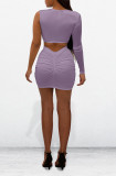 SC Mesh Patchwork One Shoulder Mini Skirt 2 Piece Sets OY-6281