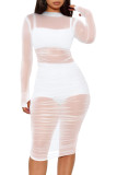SC Sexy Mesh See Thtough Club Dress+Cami Top+Shorts 3 Piece Sets MZ-2482