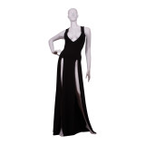 SC Sexy Solid Sleeveless High Split Long Club Dress MZ-2003