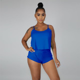 SC Solid Cami Top And Shorts Two Piece Suits HNIF-HN017