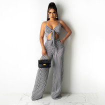 SC Sexy Striped Bow-Tie Vest Top And Pants 2 Piece Sets HNIF-HN034