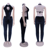 SC Sexy Solid Halter Top And Pants Two Piece Sets HNIF-HN015